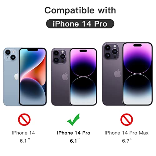 JETech Full Coverage Screen Protector for iPhone 14 Pro 6.1-Inch, Black Edge Tempered Glass Film with Easy Installation Tool, Case-Friendly, HD Clear, 3-Pack