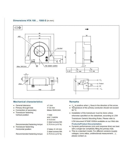 Plus de surchauffe avec le capteur de courant HTA500-S boucle ouverte 500 A