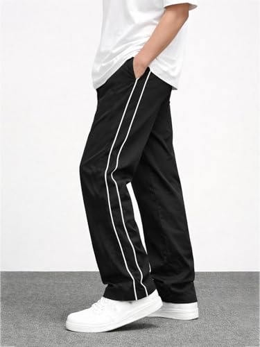 Image of CHKOKKO Men's Relaxed Track Pants for Gym Workout Running Casual Wear Sports Lower with Pockets Adjustable Drawstring Waist Lightweight Quick Dry Activewear Fitness