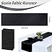 MDS Pack of 10 Satin Table Runners 12 x 108 Inch Long Wedding Sateen Bright Silk Smooth Table Runner for Wedding Reception Birthday Graduation Party Event Banquet Dinner Decoration - Black