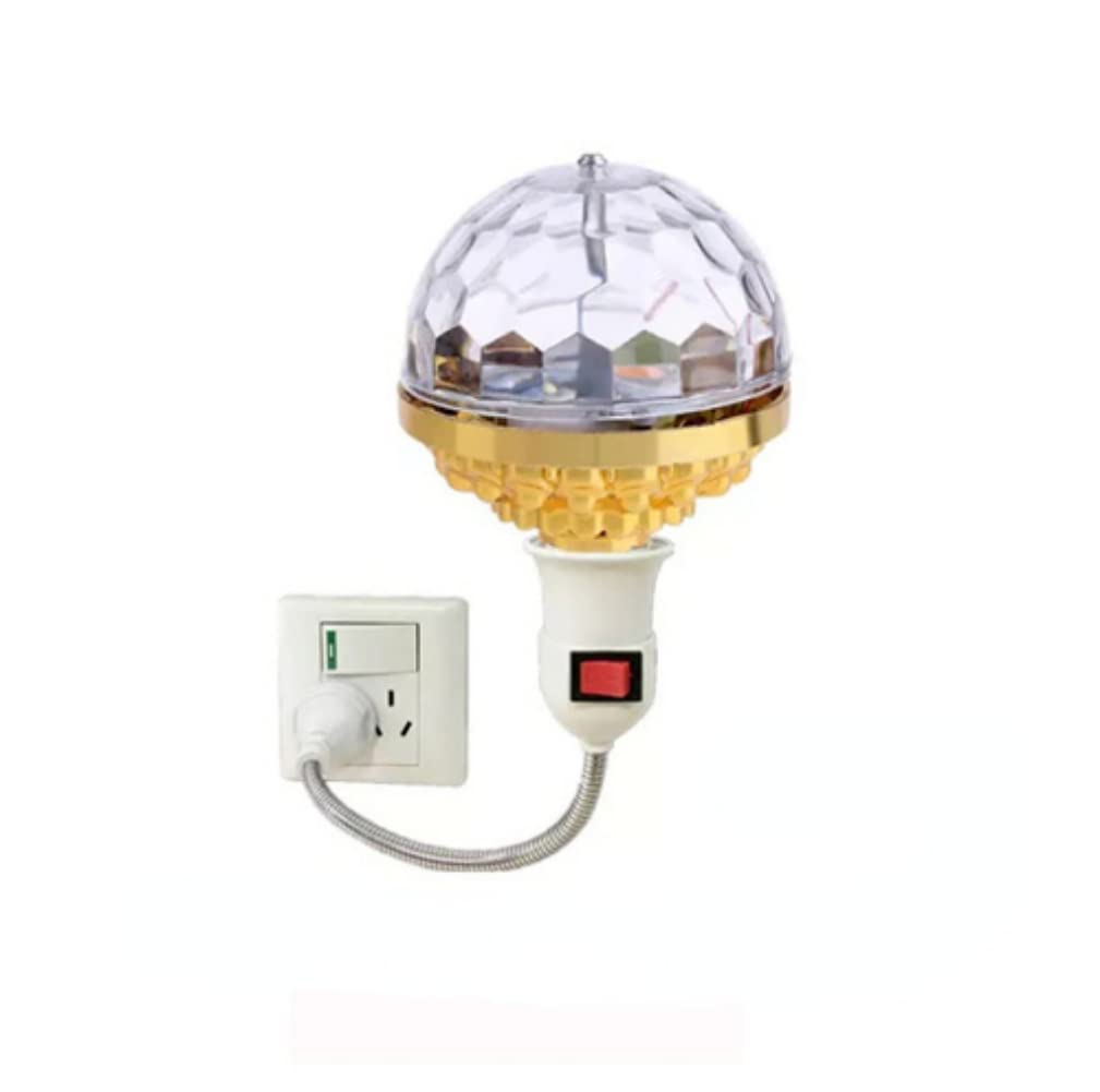 anso E27 LED RGB Colorful Rotating Magic Crystal Ball Light Music Party Supplies (Lamp Bulb with Base)