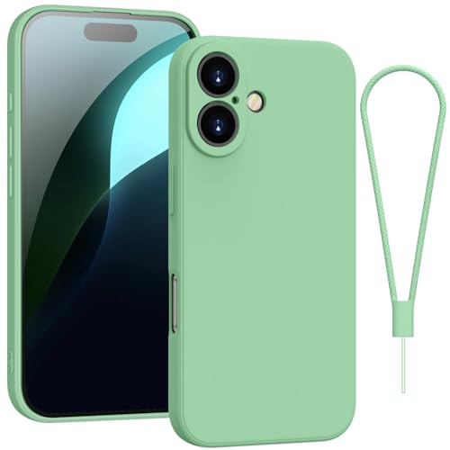 Andwing For iPhone 16 Plus Case,Silicone Case Soft Ultra Phone Case Slim Protective Shockproof Cover Scratch-Resistant Microfiber Lining