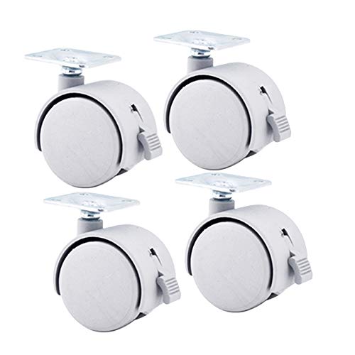 LYBC 1.5pulgadas Ruedas pivotantes con Freno Juego de 4,giratorias Rueda para Muebles ø40mm,Silencioso/Carga...