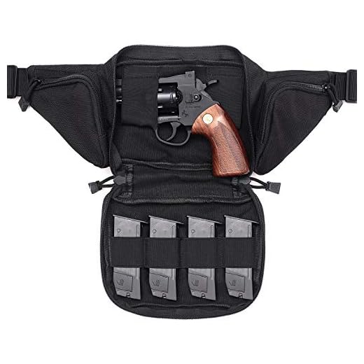 Concealed Pistol Fanny Pack Waist Bag Gun Holster Fits 1911 and More (Black)