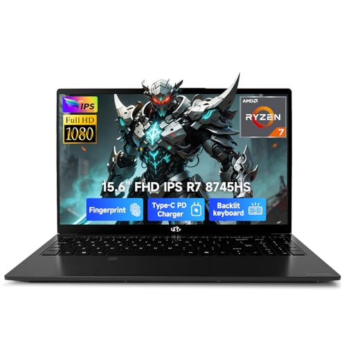 Image of NIMO 15.6 inch IPS FHD Gaming Laptop, AMD Ryzen 7 8745HS 32GB DDR5 RAM 2TB SSD (8C /16T, up to 4.9GHz) Radeon 780M Graphics Business Computer with 100W Type-C Backlit Keyboard, Fingerprint USB-C 4.0