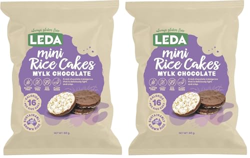 Leda Mini Rice Cakes Mylk Chocolate G/F 60g (Pack of 2)