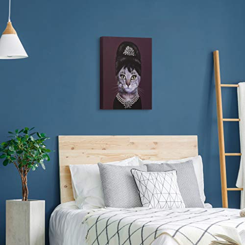 Empire Art Direct Pets Rock Breakfast Graphic Wrapped Cat Canvas Wall Art, 20" X 16" X 2", Ready To Hang #TOP3