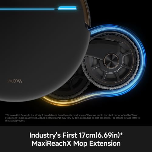 Image of MOVA V70 Ultra Complete Robot Vacuum and Mop, 42000Pa Suction Bagless Dock | 6.7in Mop&4.7in Side Brush Extends, 3.46in Obstacle-Crossing, 212F Water Mop Washing, EcoCyclone Bagless Dock, Zero Tangle