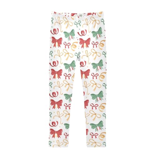 Features Colorful Bows Ribbons Girls Leggings,Workout Leggings for Girls Toddler Athletic Leggings Size for 3-10T