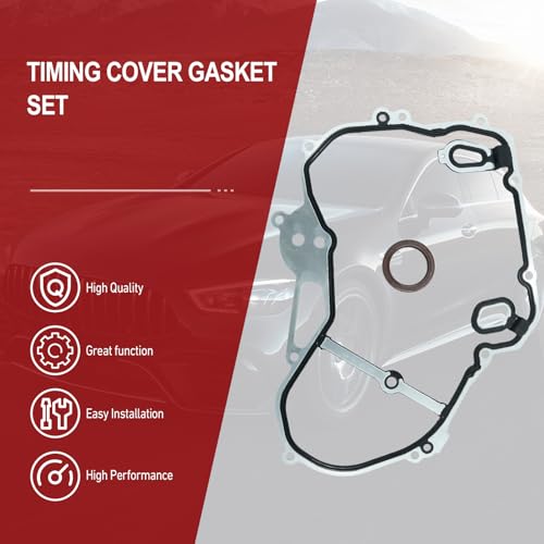 Image of Timing Cover Gasket Set with Timing Chain Gasket Compatible with Chevy Cobalt Equinox HHR Malibu GMC Terrain Buick Regal 2006-2017 2.0L 2.2L 2.4L Replaces OE TCS46079 24435052 12637040