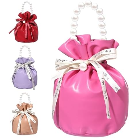 Liobelon 4 Pack PU Leather Gift Bags Cover