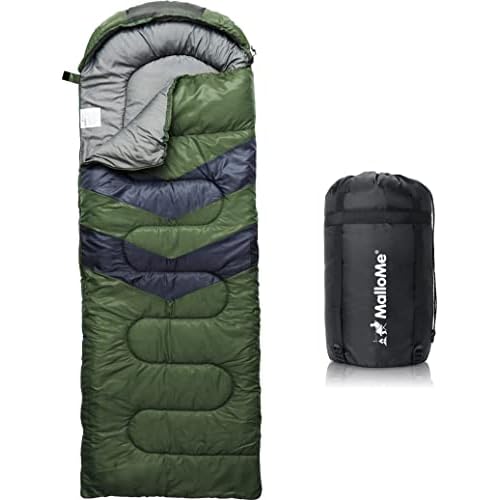 MalloMe Sleeping Bags for Adults Cold Weather & Warm - Backpacking Camping Sleeping Bag for Kids, Girls, Boys - Lightweight Camping Essentials Gear Accessories Hiking Sleep Must Haves Single & Double