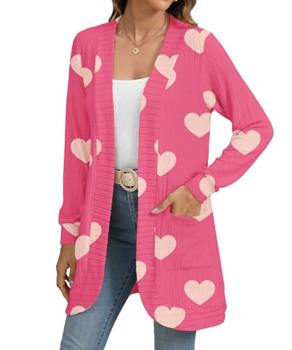 Image of YSYOKOW Cardigan Sweaters for Women Long Sleeve Open Front with Pockets | Long Cardigans for Women Lightweight Soft Casual Dressy Loose Fit Cardigan Sweater with Pockets for Work and Office