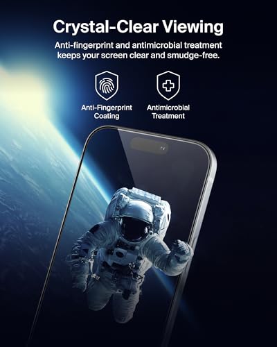 Image of Belkin EZ Align iPhone 17 Pro Tempered Glass Screen Protector Guard, InvisiGlass Anti-Reflective Screen Protector, Scratch-Resistant