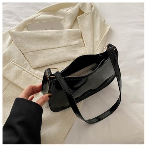 Image of Patent Leather Clutch Purse Shiny Evening Handbags for Women Armpit Shoulder Bag MINI Hobos
