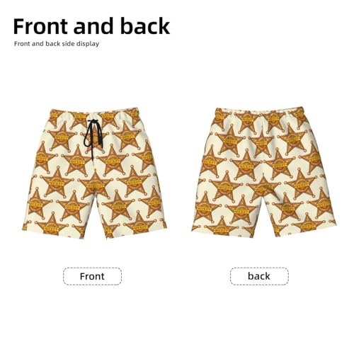 Boys Swim Trunks Sheriff Badges Western Gold Vintage Kids Swim Shorts Quick Dry Beach Board Pocket2