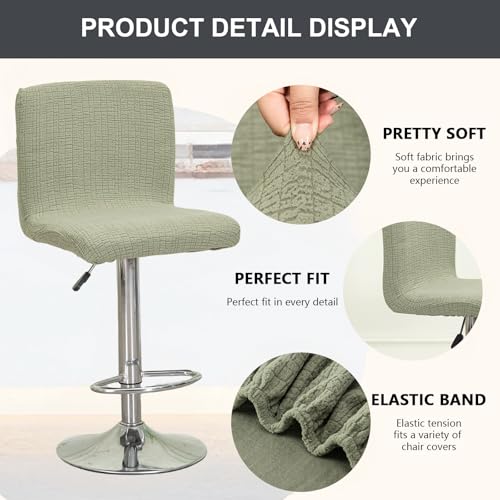 Image of Chair Covers Bar Stool Cover 2pc Bar Chair Cover Swivel Bar Stool Slipcover | Stretch Counter Height Bar Stool Cover High Back Chair Cover Counter Stool Bar Chair Covers for Kitchen Pub Dining Room,41