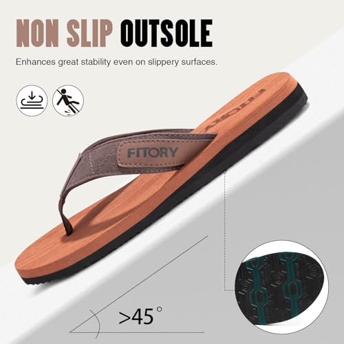 Image of FITORY Men's Flip-Flops, Thongs Sandals Comfort Slippers for Beach