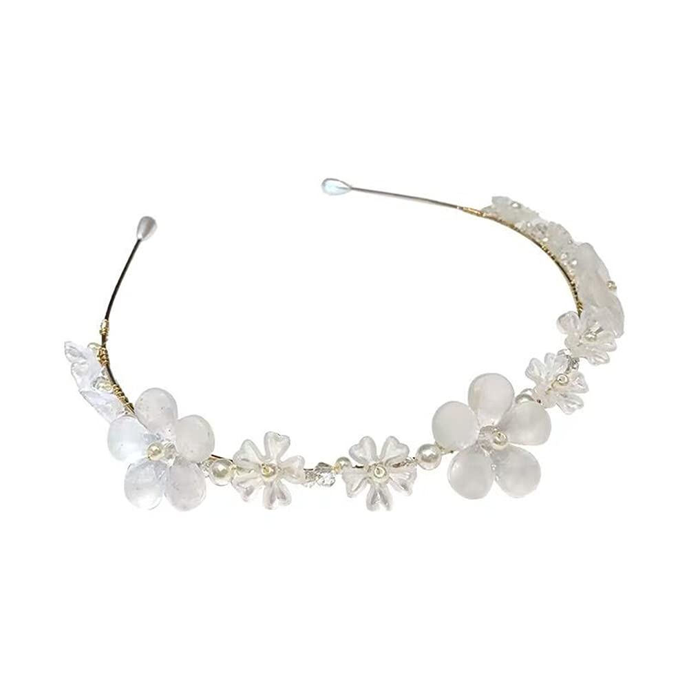 Amazon.com : AKOAK 1 Pack Pearl Crystal Flower Hair Band, French