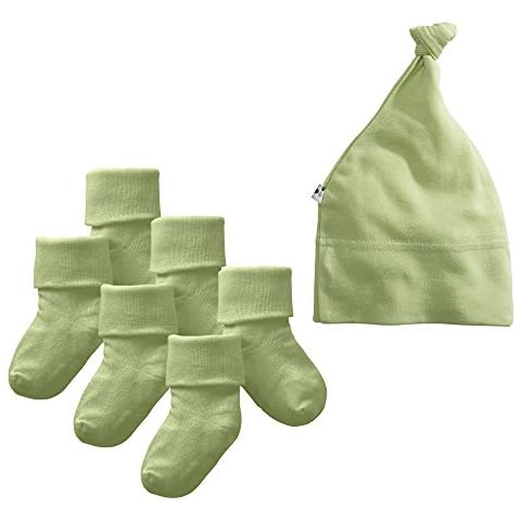 Babysoy Modern Beanie and Socks Set (0-6 Months, Meadow) Cover