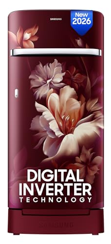 Image of Samsung 189 L, 5 Star, Digital Inverter, Direct-Cool Single Door Refrigerator (RR21H2H25RZ /HL, Midnight Blossom Red, Base Stand Drawer, Single Touch Defrost, 2026 Model)