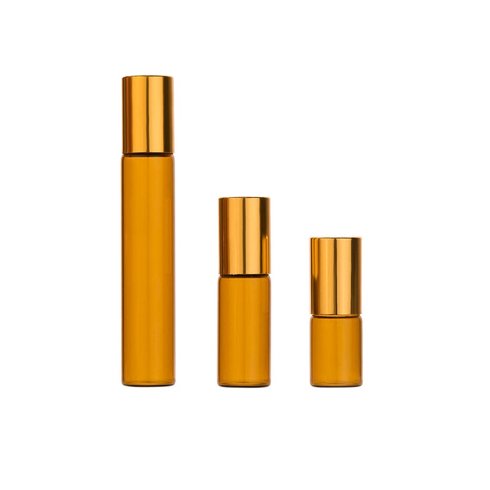 Parfümflasche Leer Leerer Nachfüllbarer Parfümflasche 10 Stücke 3Ml 5Ml 10Ml 5Ml 10 Ml Nachfüllbar Bernstein Ätherische Ölflasche Stahlball Parfum Flaschen Rollen Auf Parfüm Fall-10Ml_Glass
