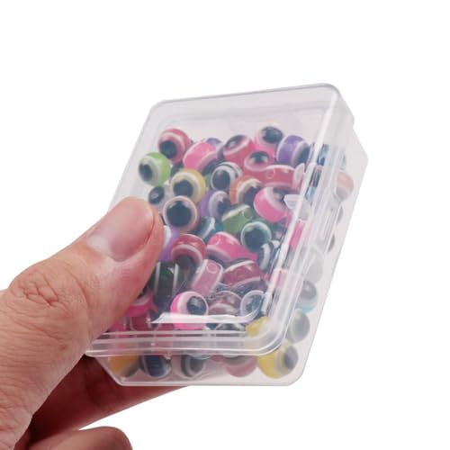 400 piezas caja de cuentas ojo de pez 3D multicolor miniatura 7