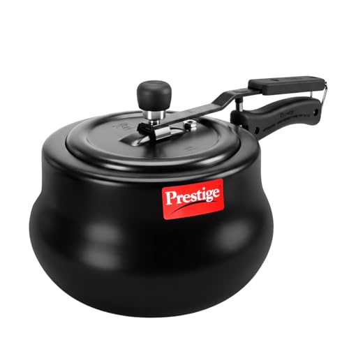Prestige 3 Litre Hard Anodized Nakshatra Plus Inner Lid Pressure Cooker | Handi | Deep Lid for Spillage Control | Anti-Bulge Base | Metallic Safety Pl