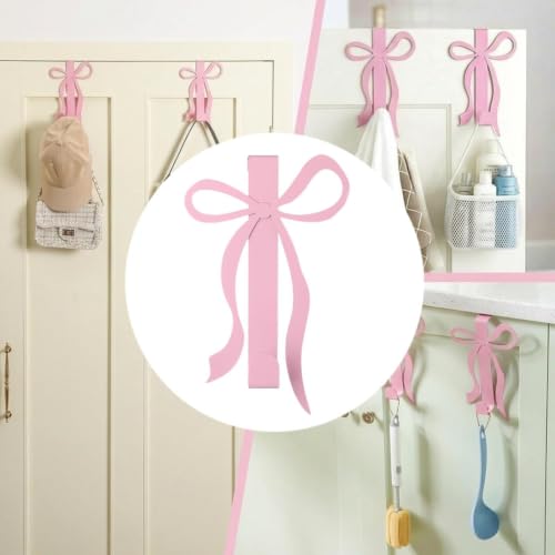 Porte-serviettes nœud rose et crochet de porte haut de gamme - 7