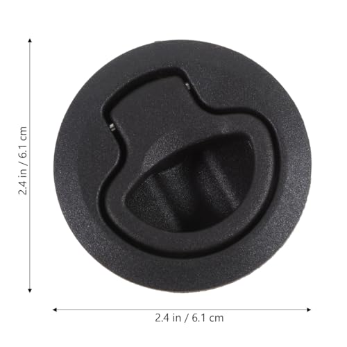 Image of BESPORTBLE Flush Pull Slam Latch Locker Cabinet Marine Hatch Latches Rv Drawer Slam Lock Hatch Lift Handle Round Deck Black Plastic for Boat Camper Rv Trailer 2.4 Inch