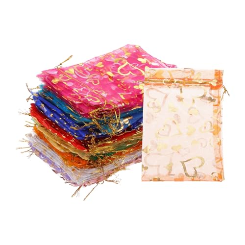 Sacs en organza transparent pour bijoux de fête lot pochette cordon dragées bonbons