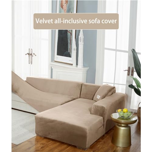 Velvet sofa covers, Sofa cover l shape for living room, Machine Washable, Sofa Recliner Cover Sectional corner sofa cover, Soft and comfortable fabric, dust-proof (Royal blue,2-seats 145-185cm 1pc) - Image 3