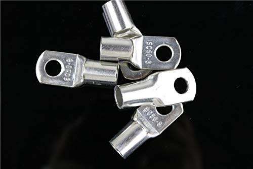 Davitu 10pcs/20pcs SC50-8 Bolt Hole Tinned Copper Cable lugs Battery Terminals 50mm wire - (Color: 10pcs)