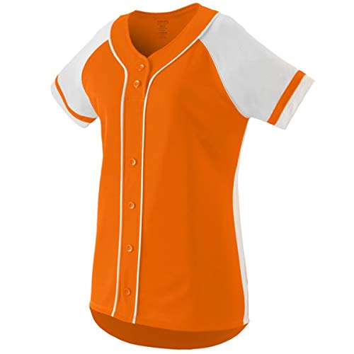 Augusta Sportswear Feminino 1665, Power Orange/Branco, XXG