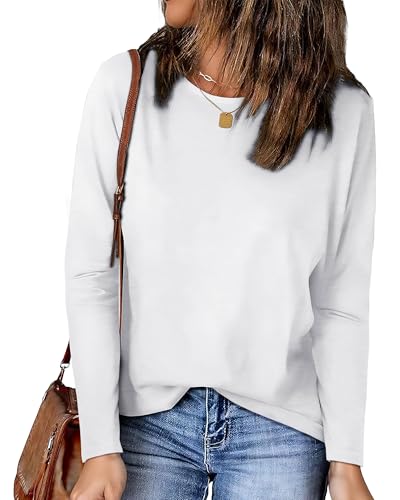 Long Sleeve Shirts for Women Basic Crew Neck Fall Tops Casual Fit T Shirts