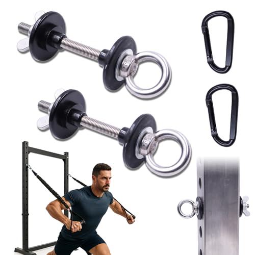 J Bryant 2PCS Power Rack Attachments for Resistance Bands Heavy Duty Squat Rack Accessories Fits 2"x2" & 3"x3" Uprights with 5/8" or 1" Holes Strength Training Compatible