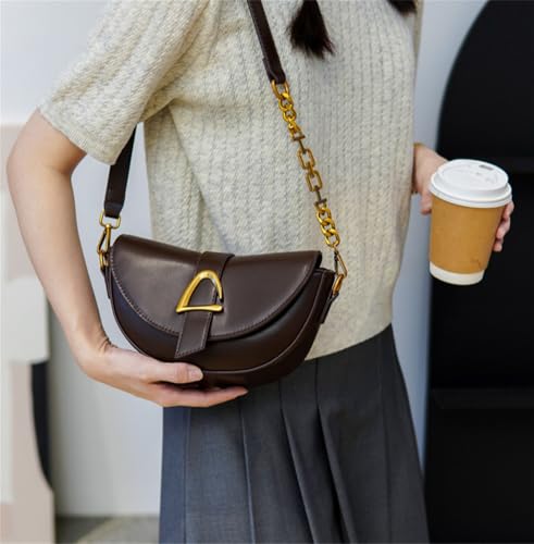 Saddle Tote Bag for Women Vegan Leather Small Purse Shoulder Bag Flip Lock Crossbody Handbag Mini Satchel for Work Travel2