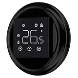Unterputz Porzellan Retro Digitaler Raumthermostat mit externem Bodensensor, Serie PR1 schwarz
