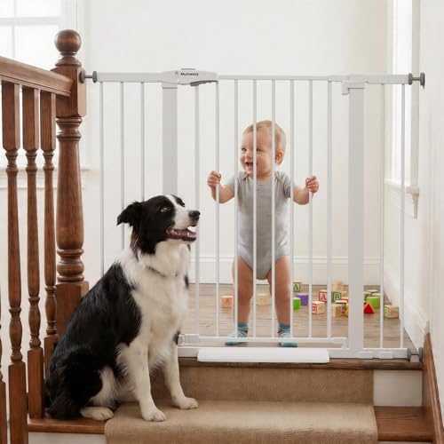 Image of Mumeasy 36 inch Extra Tall Dog Gate, 29.7-46 inch Baby Gate for Stairs & Doorways