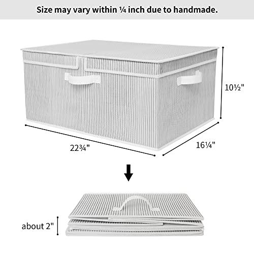 Granny Says Large Storage Bins With Lids, Shelf Basket, Canvas Decorative Storage Container For Wardrobe Closet Shelves, Bins For Closet Organization Storage Box Toys, White/Black, 1-Pack #TOP5