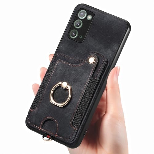 Housse Galaxy Note 20 portefeuille en cuir noir pour ranger vos cartes en voyage