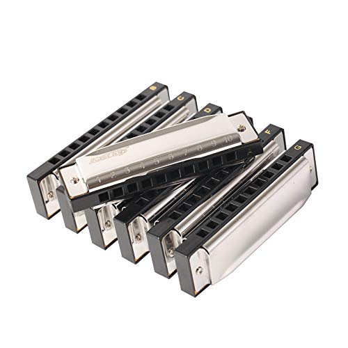 East top Lot de 7 harmonicas bleus diatoniques à 10 trous pour adultes, professionnels et étudiants - Les Beatles, Paul McCartney, John Lennon, RIngo Starr, George Harrison East top Lot de 7 harmonicas bleus diatoniques à 10 trous pour adultes, professionnels et étudiants – Image 4