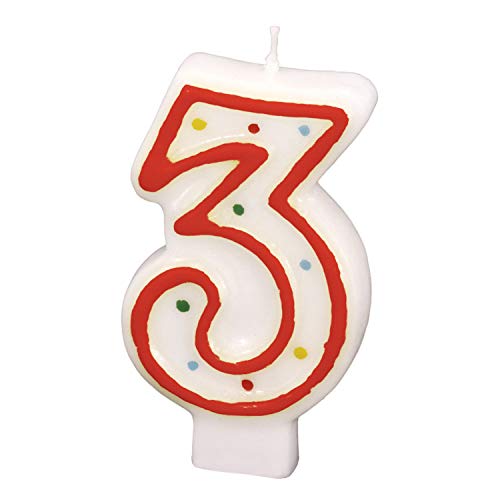 amscan 550283 - Vela com número 3, design de bolinhas