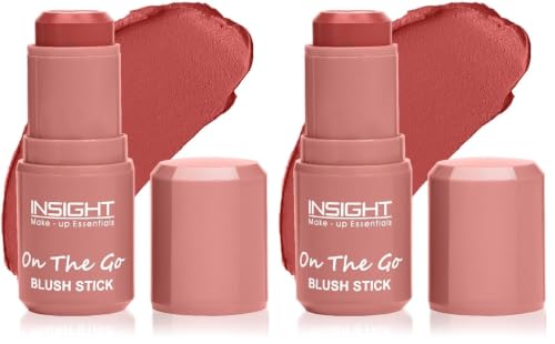 Image of INSIGHT On The Go Blush Stick | Cream Formula| Multi-Use for Cheeks, Lips & Eyes|Long-Lasting|Infused with Vitamin E|Easy Color Payoff| Nude Play - 6.5 g (Pack of 2)