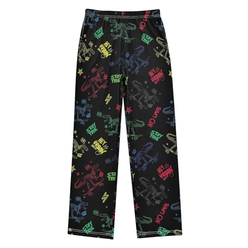 ZZXXB Dinosaurs Skate Boys Long Pants Soft Trousers Elastic Waist Kids Lounge Bottoms with Pockets S-XL