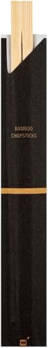 Miniatura 2 de Restaurantware Bambuddha - Palillos gemelos de 8.3 pulgadas para llevar, 100 palillos de bambú duraderos, con funda de papel, palillos de bambú de