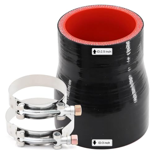 TuoLauthon Silicone Coupler ID 2.5 to 3 inch 5-Ply Straight Reducer Hose