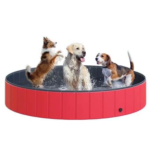 Pawhut Piscina Plegable Para Perros Gatos Ø160X30Cm Bañera Portátil Para Mascotas Pvc Antideslizante Múltiples Usos Para Interiores Y Exteriores Rojo