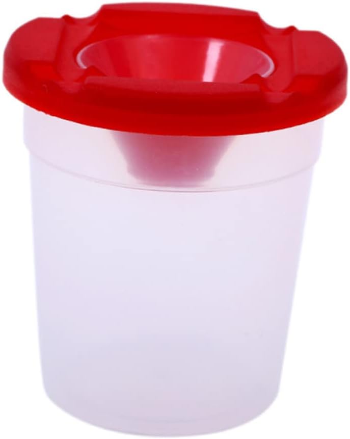 6pcs Plastic Paint Cups Lids Leakproof Drawing Cups for Boys and Girls Washable Palette for Students Art Supplies Random Colors