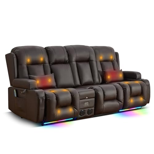 TUNYI Power Recliner Loveseat with Massage & USB